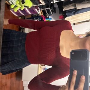 SHEIN Burgundy Knit Sweater